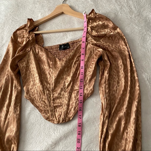 Satin Leopard Print Corset Top - Picture 7 of 10